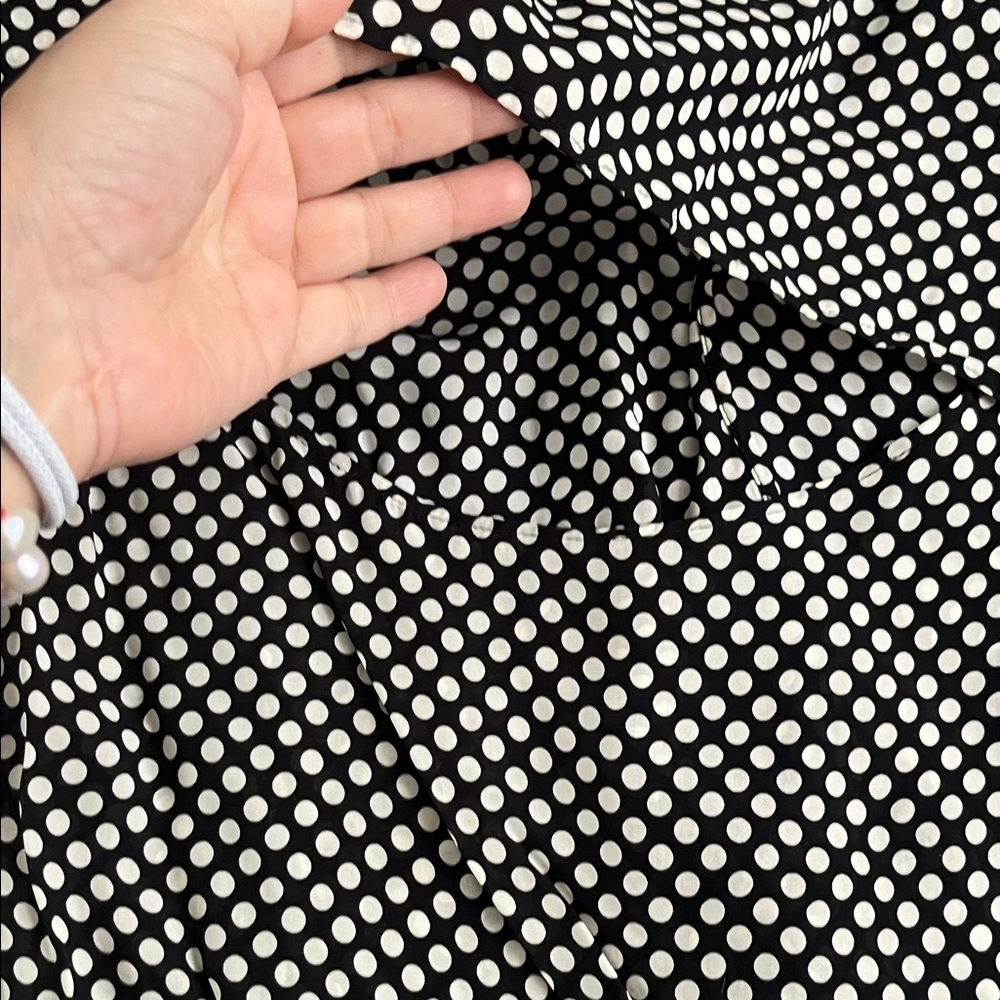 44# Zara Polka Dots Geometric/Assimetrical Women Blouse NWOT - Picture 12 of 13